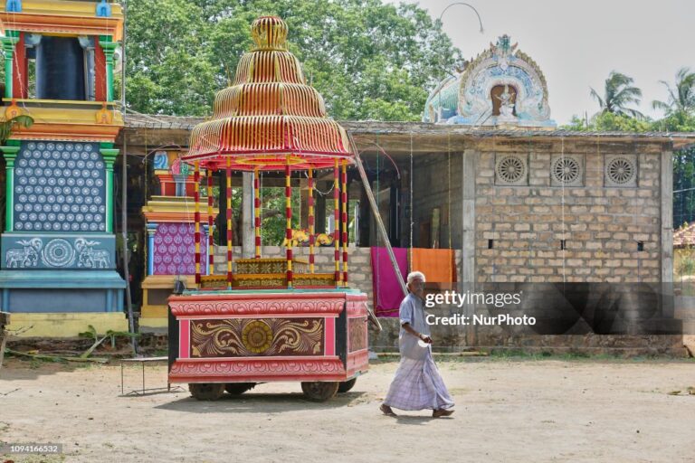 Chariot at the Kandasamy Kovil (Kanthaswamy Kovil) in Vavuniya, Sri Lanka. The Vavuniya Kandasamy Kovil is a magnificent Hindu temple dedicated to Lord Murugan. (Photo by Creative Touch Imaging Ltd./NurPhoto via Getty Images)
